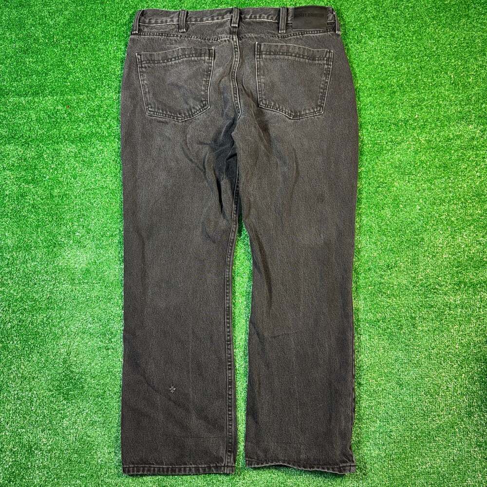 Y2K Harley-Davidson Men's Black Faded Straight Leg Denim Jeans, Size 38x30 - Picture 4 of 6